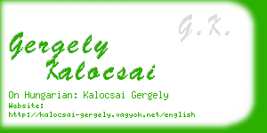 gergely kalocsai business card